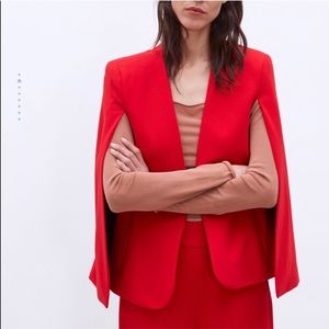 Zara Cape Jacket - RED - XS